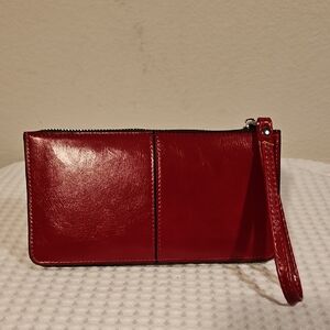 22 Tote Red Leather Wristlet